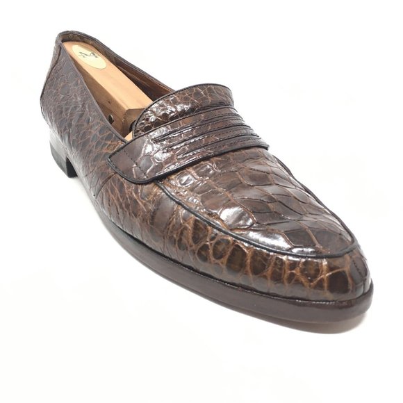 Bally Loafers Shoe Size 7.5/8.5 US Brown Crocodile main image 7